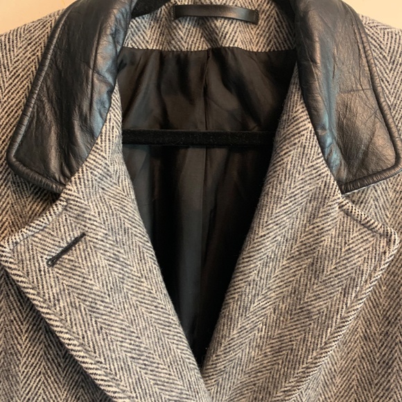 Vintage coat black and white tweed Sz Small Medium 80’s 90’s double-breasted 4 6 - Picture 11 of 13